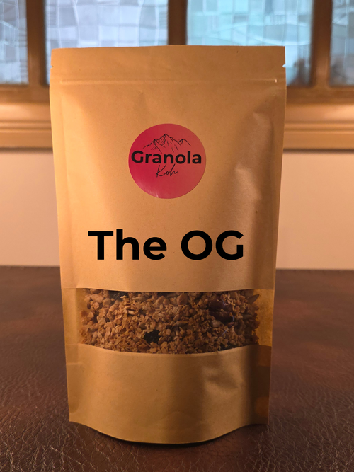 OG granola by Granola Koh - oats, pecans, almonds, sunflower and pumpkin seeds, raisins and cranberries, 150g, 300g and 600g pack
